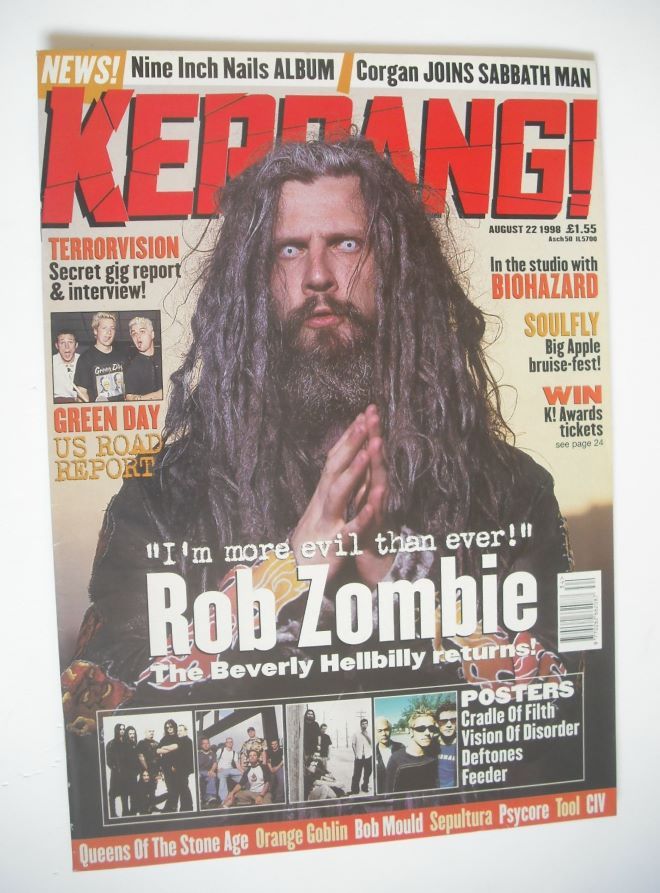 Kerrang magazine - Rob Zombie cover (22 August 1998 - Issue 713)