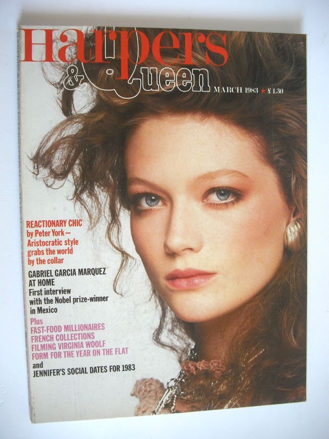 British Harpers & Queen magazine - March 1983 - Sophie Ward cover