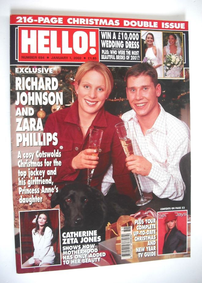 Hello! magazine - Zara Phillips and Richard Johnson cover (1 January 2002 - Issue 694)