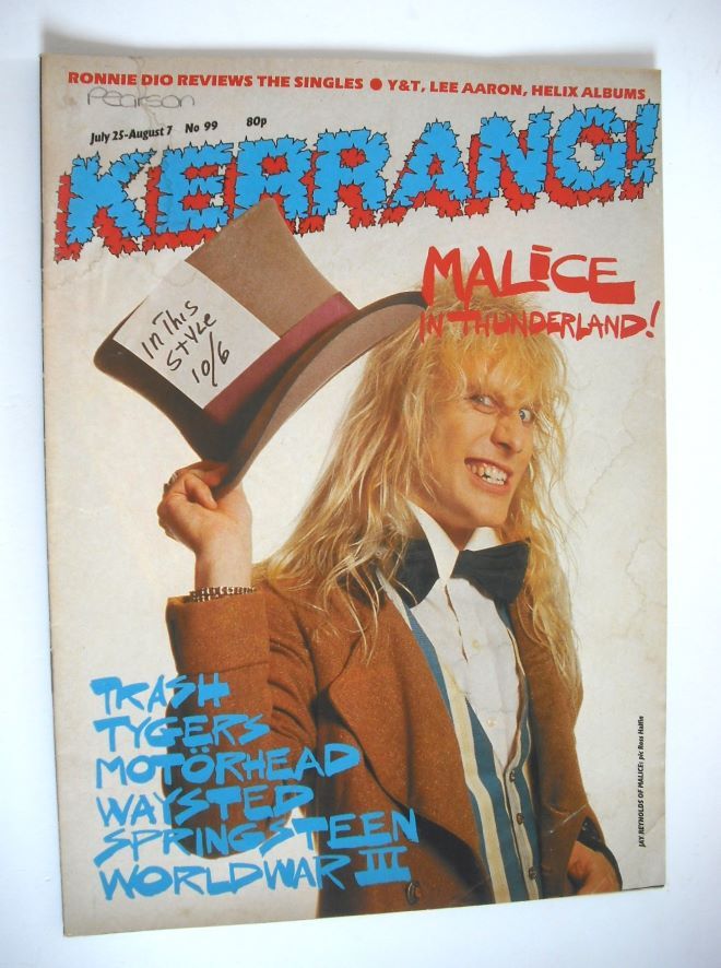 Kerrang magazine - Jay Reynolds cover (25 July-7 August 1985 - Issue 99)