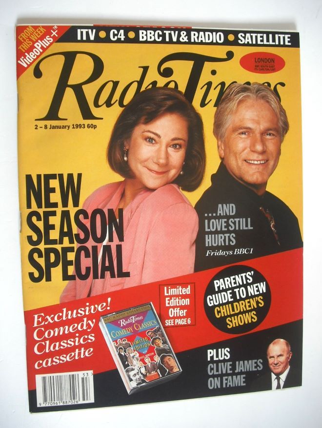 Radio Times magazine - Adam Faith and Zoe Wanamaker cover (2-8 January 1993)