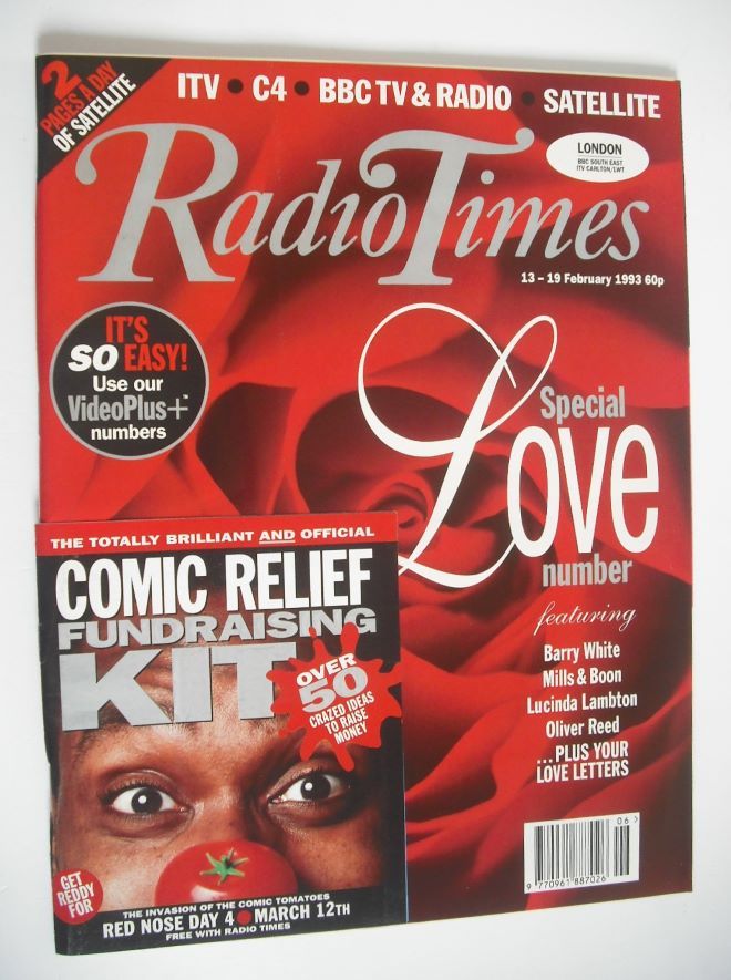 Radio Times magazine - Special Love Number cover (13-19 February 1993)