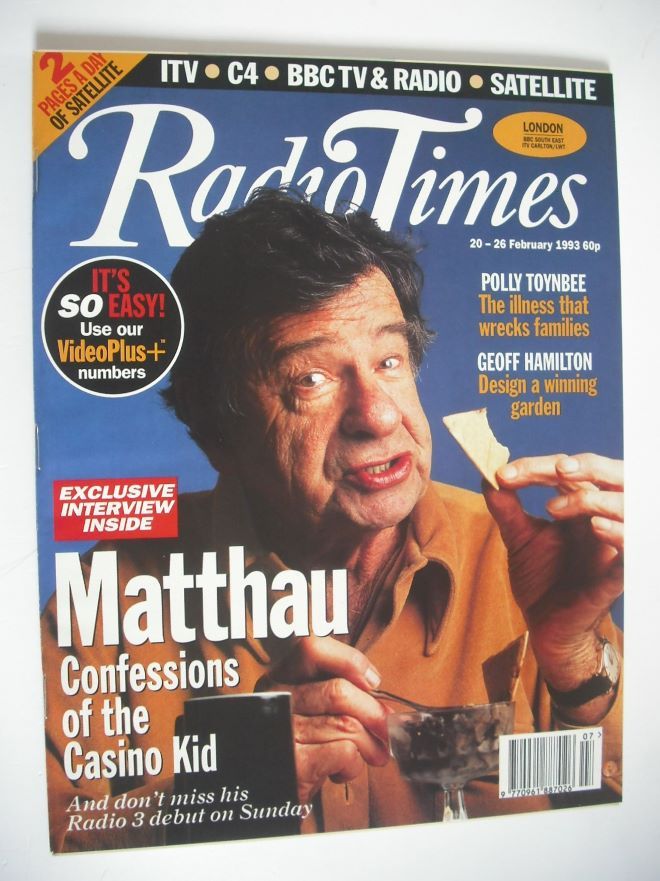 Radio Times magazine - Walter Matthau cover (20-26 February 1993)