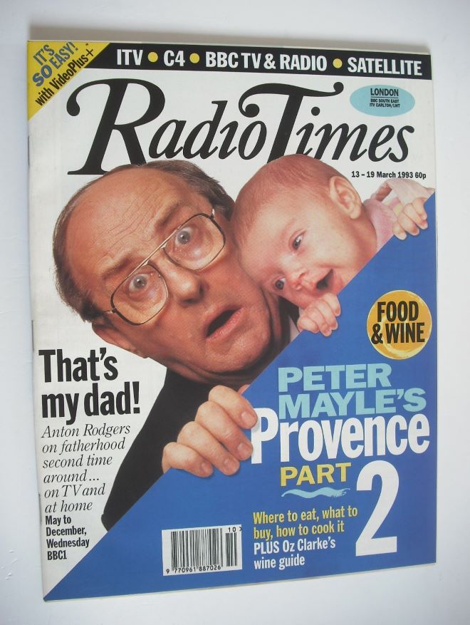 Radio Times magazine - Anton Rodgers cover (13-19 March 1993)