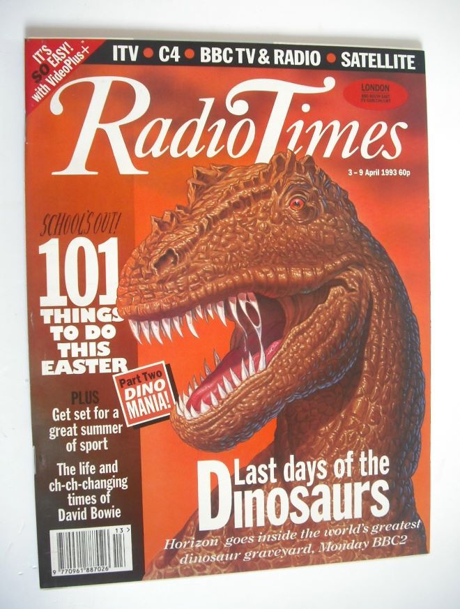 Radio Times magazine - Last Days Of The Dinosaurs cover (3-9 April 1993)