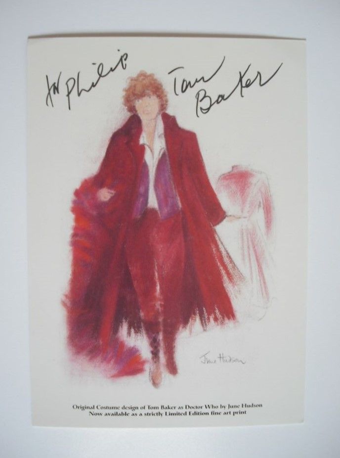 Tom Baker autograph (hand-signed picture-card)