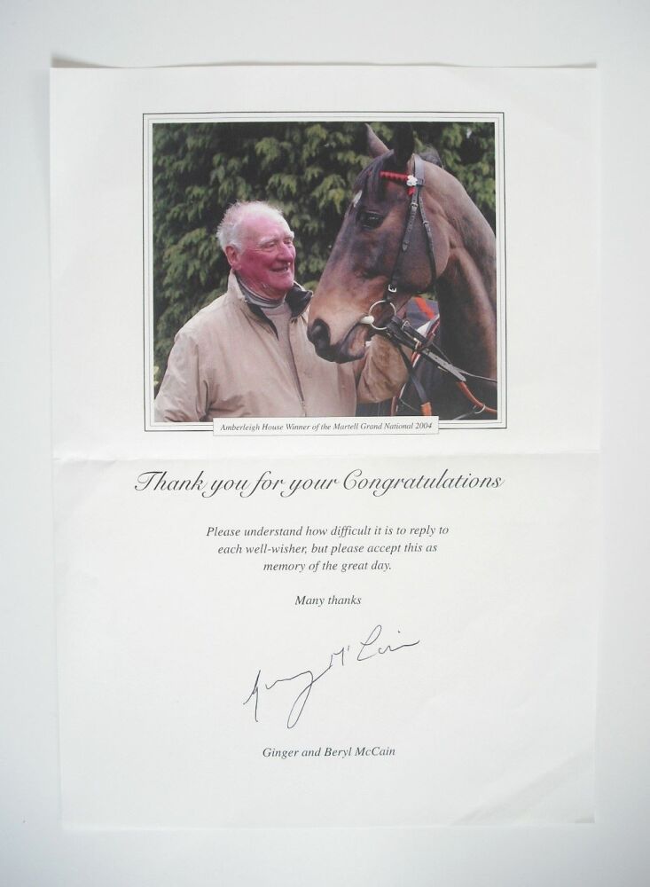 Ginger McCain autograph (hand-signed sheet of paper)