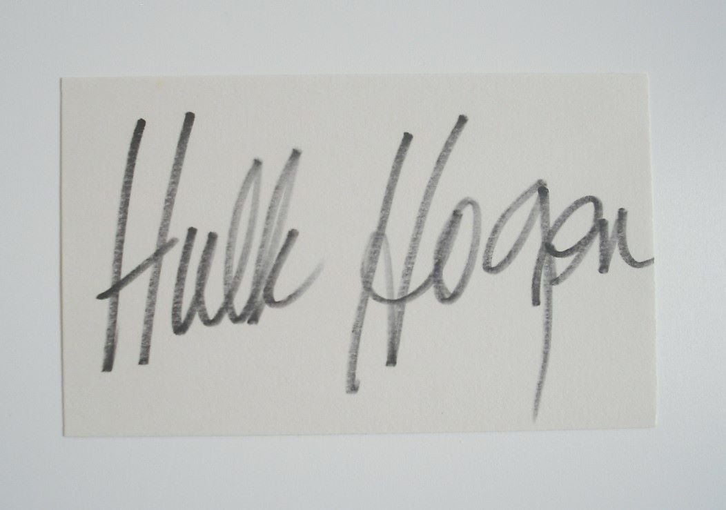 Hulk Hogan autograph (hand-signed card)