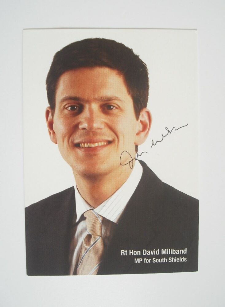 David Miliband autograph (hand-signed photograph)