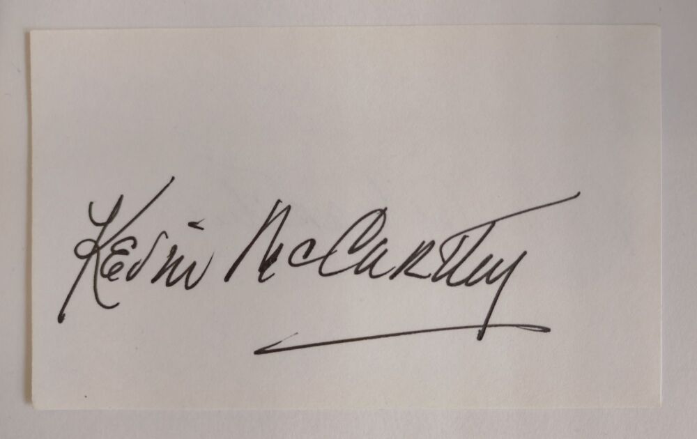 Kevin McCarthy autograph (hand-signed card)