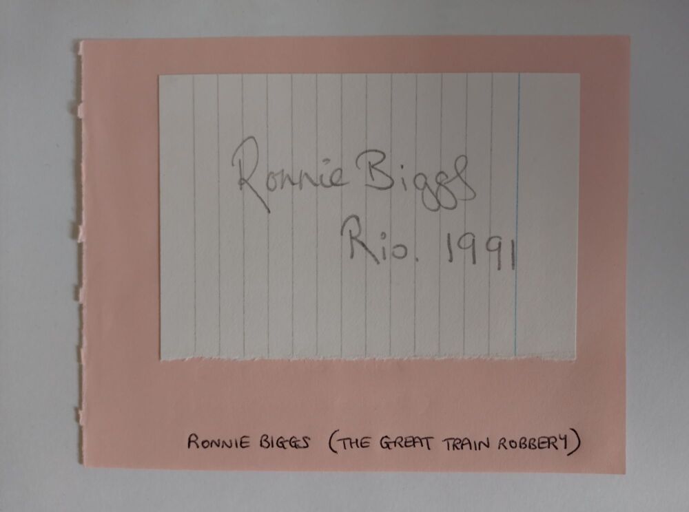 Ronnie Biggs autograph (hand-signed piece of paper)