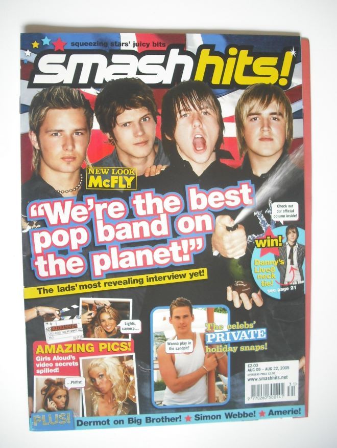 Smash Hits magazine - McFly cover (9-22 August 2005)