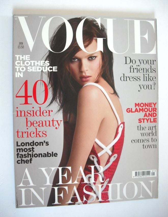 British Vogue magazine - January 2006 - Elise Crombez cover
