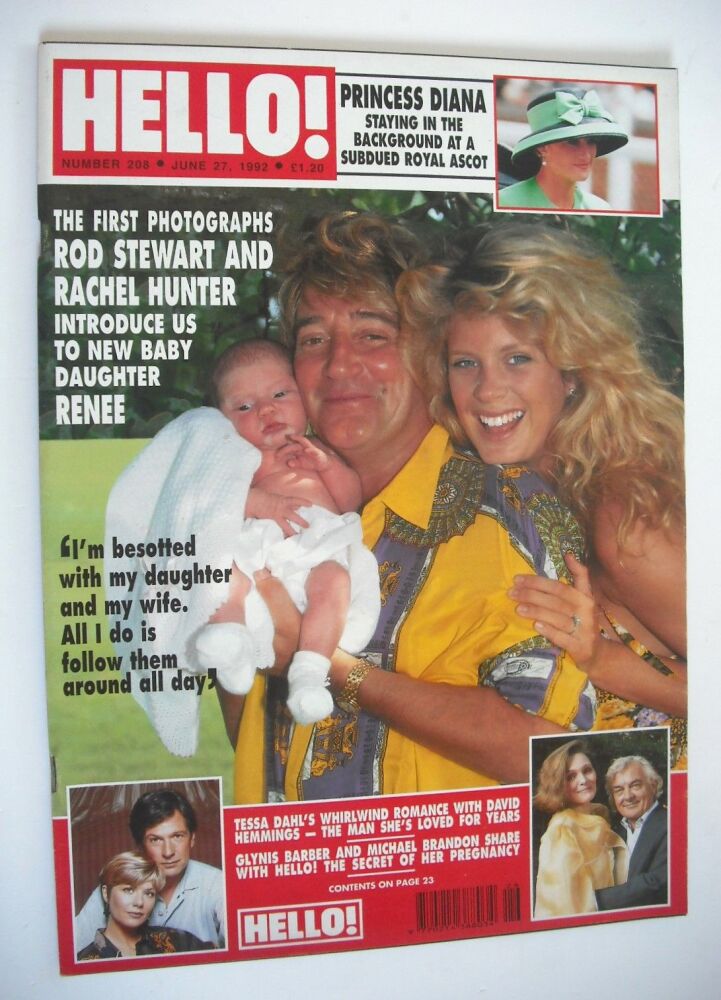 Hello! magazine - Rod Stewart and Rachel Hunter cover (27 June 1992 - Issue 208)