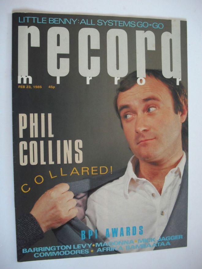 Record Mirror magazine - Phil Collins cover (23 February 1985)