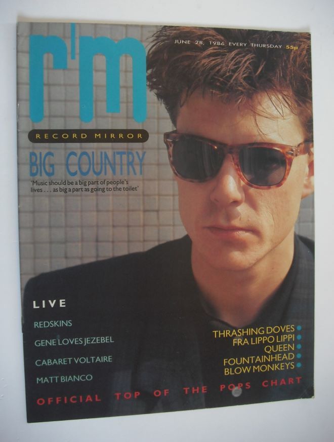 Record Mirror magazine - Stuart Adamson cover (28 June 1986)