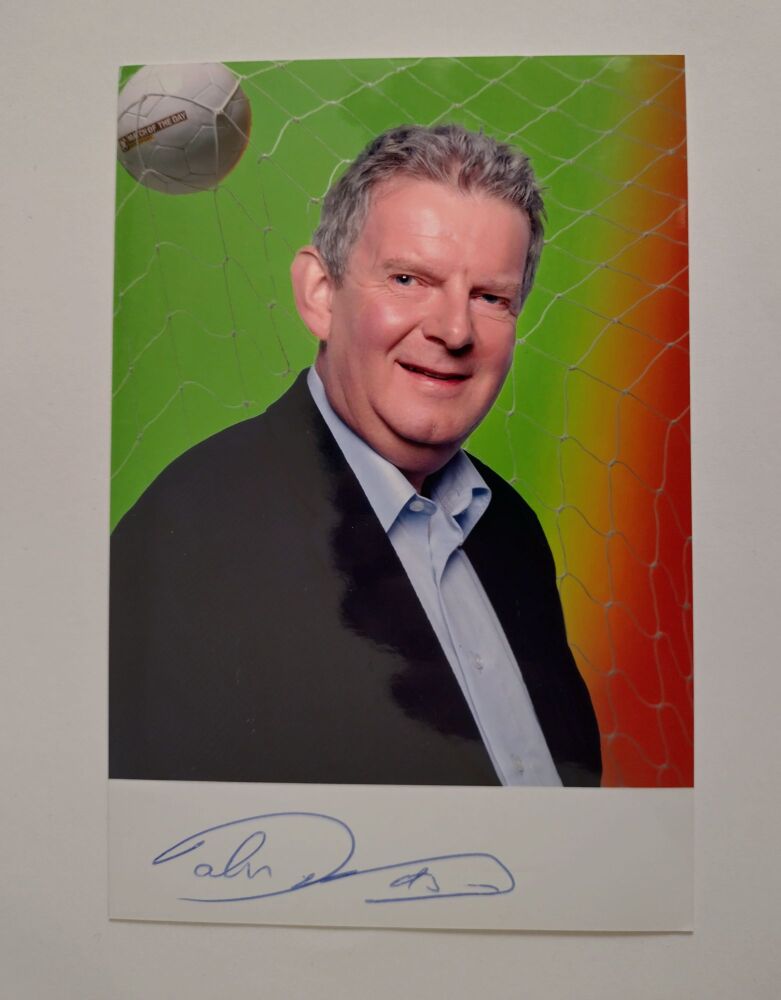 John Motson autograph (hand-signed photograph)