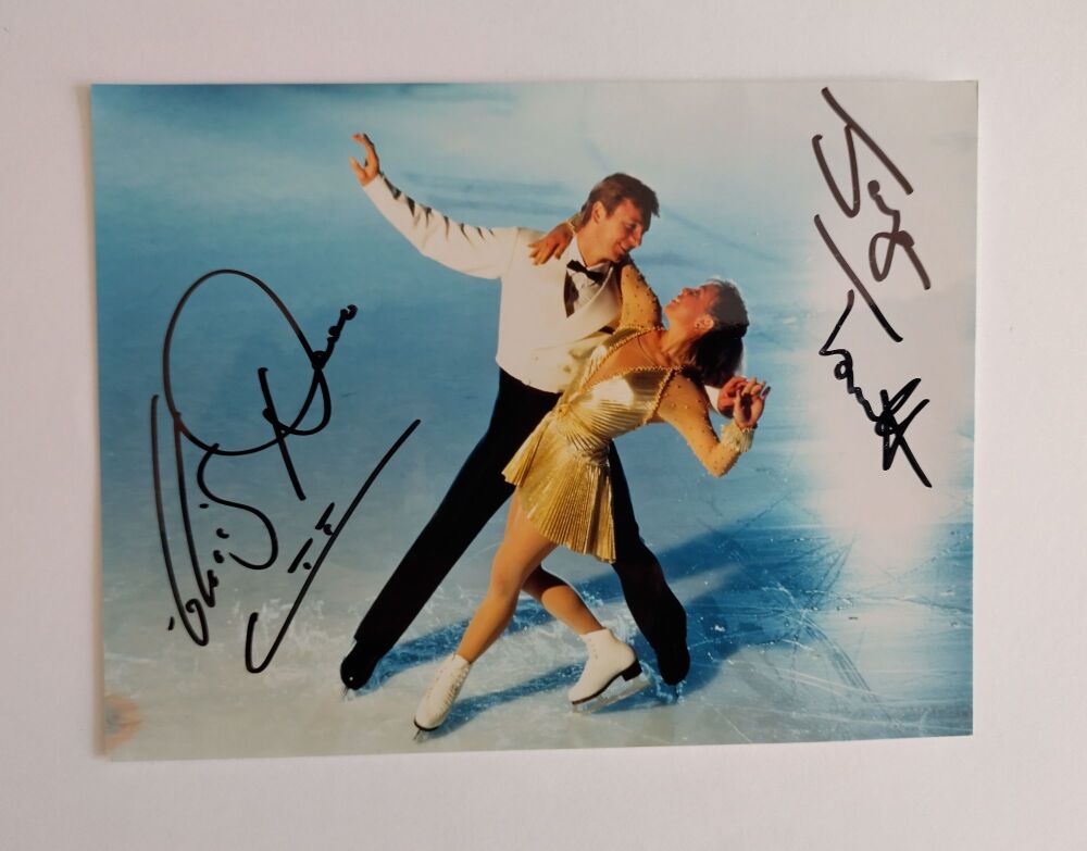 Jayne Torvill and Christopher Dean autographs (hand-signed photograph)
