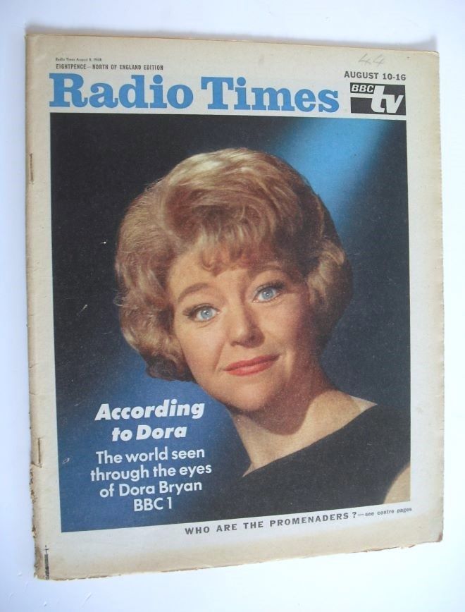 Radio Times magazine - Dora Bryan cover (10-16 August 1968)