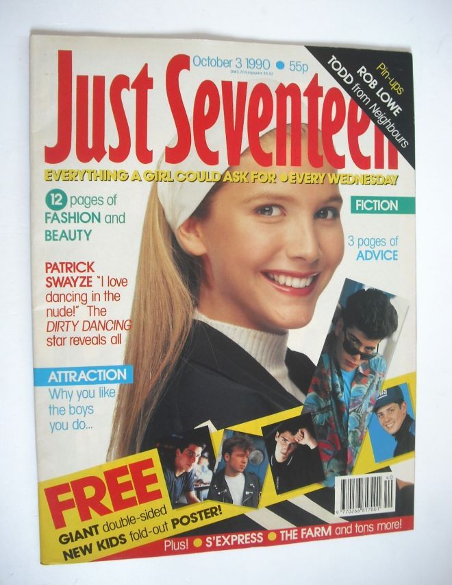 Just Seventeen magazine - 3 October 1990 - Lisa Faulkner cover