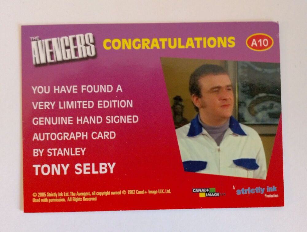 Tony Selby autograph (hand-signed Avengers cast card)