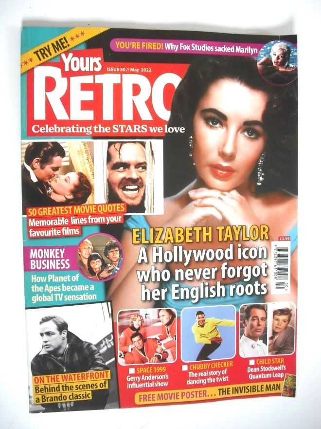 Yours Retro magazine - Elizabeth Taylor cover (Issue 50, May 2022)