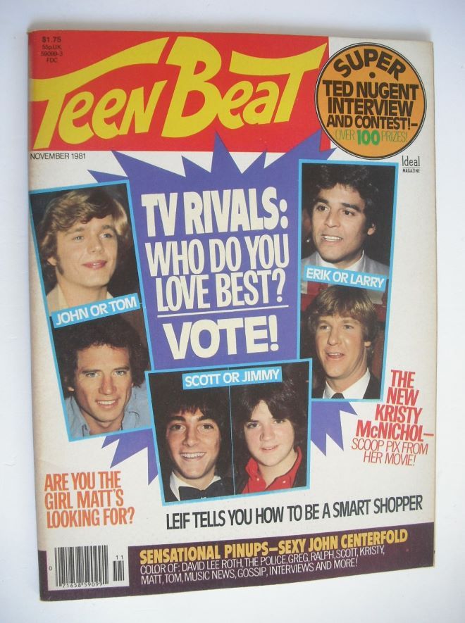 Teen Beat magazine (November 1981 - TV Rivals cover)