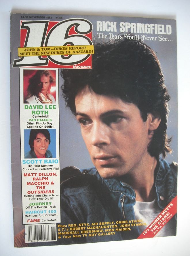 16 magazine (November 1982 - Rick Springfield cover)