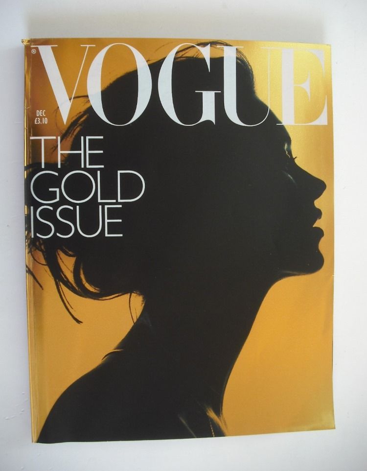 British Vogue magazine - December 2000 - The Gold Issue (Kate Moss cover)