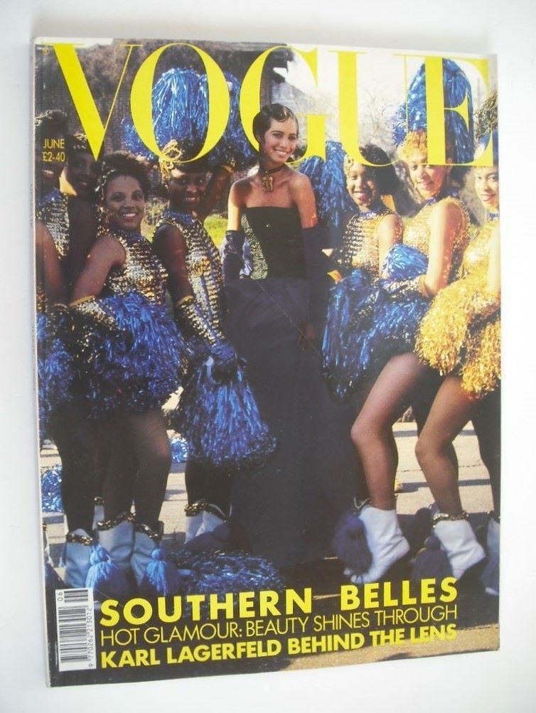 British Vogue magazine - June 1990 - Christy Turlington cover