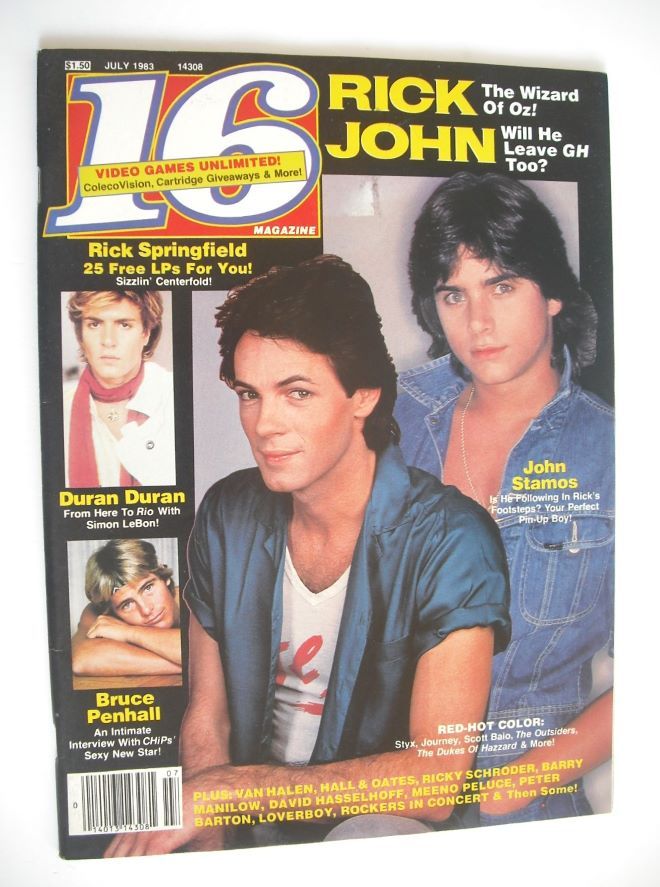 16 magazine (July 1983 - Rick Springfield and John Stamos cover)