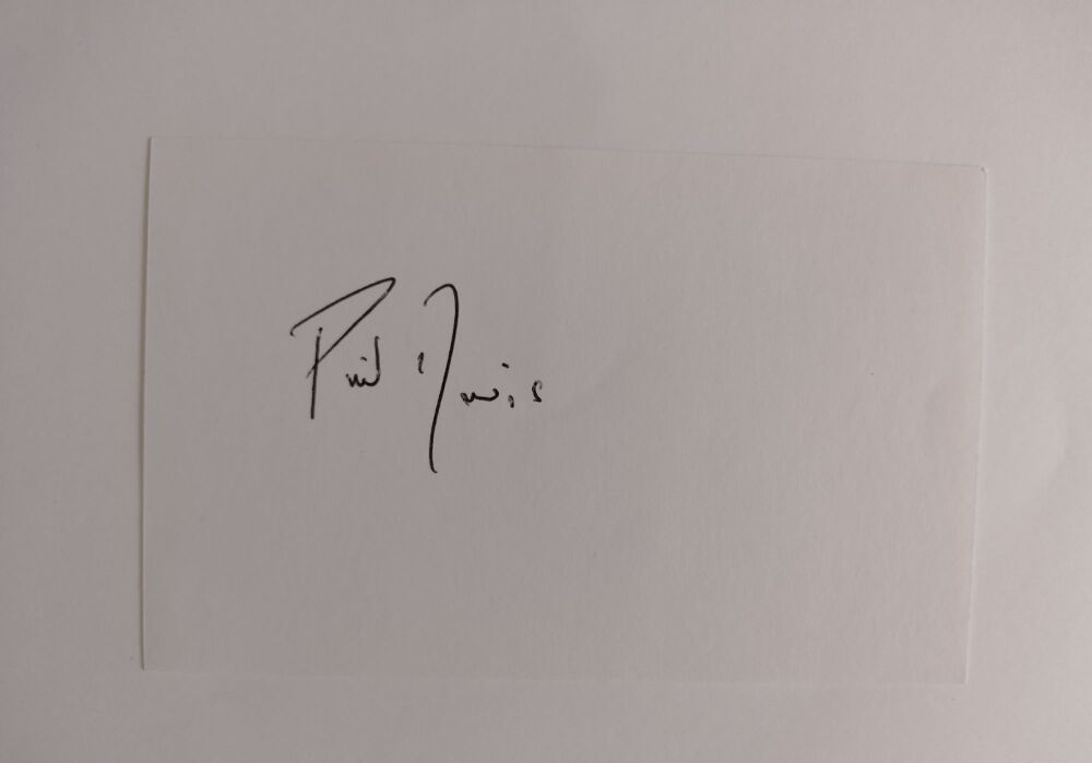Phil Davis autograph (hand-signed card)