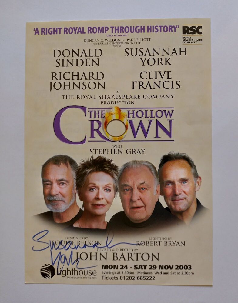 Susannah York autograph (hand-signed theatre flyer)