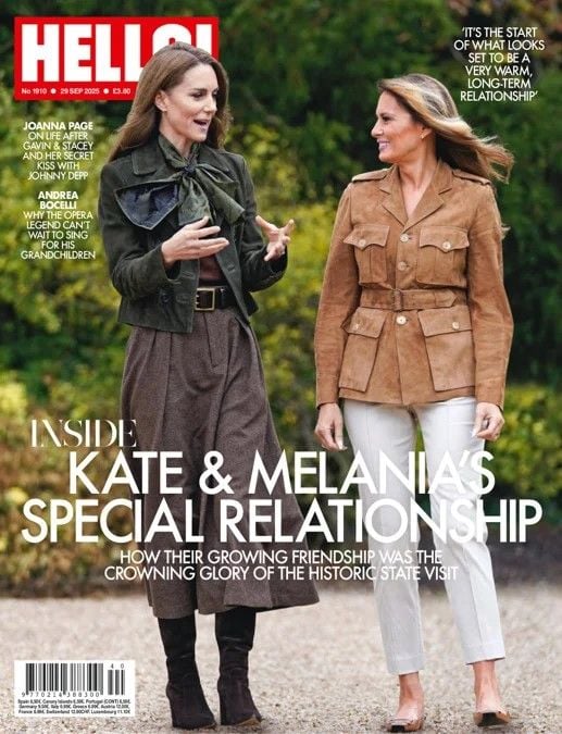 Hello! magazine - Kate Middleton and Melania Trump cover (29 September 2025 - Issue 1910)