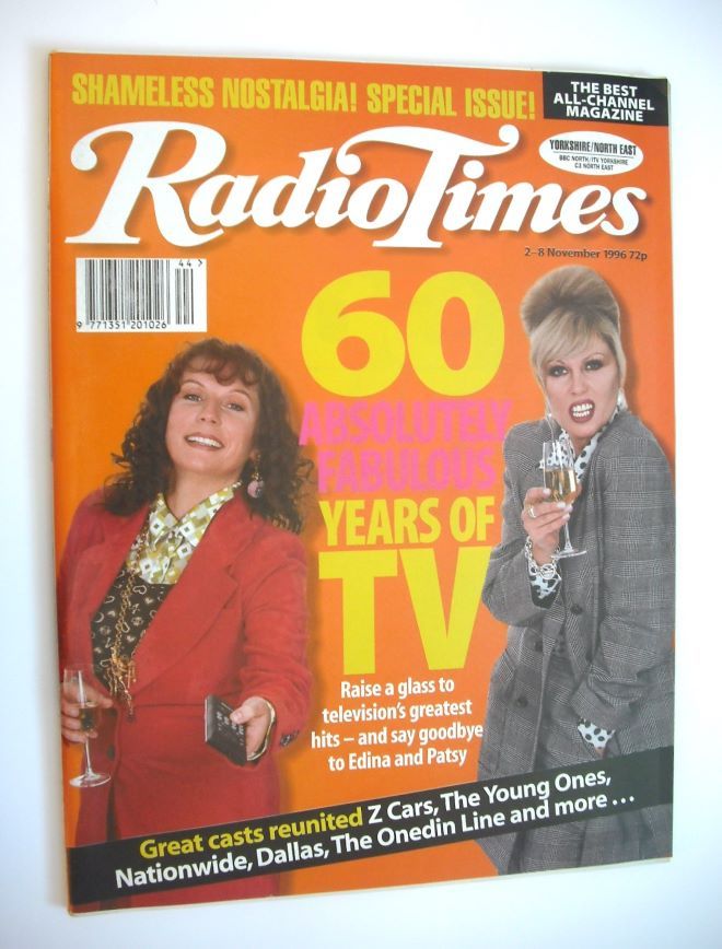 Radio Times magazine - Joanna Lumley and Jennifer Saunders cover (2-8 November 1996)