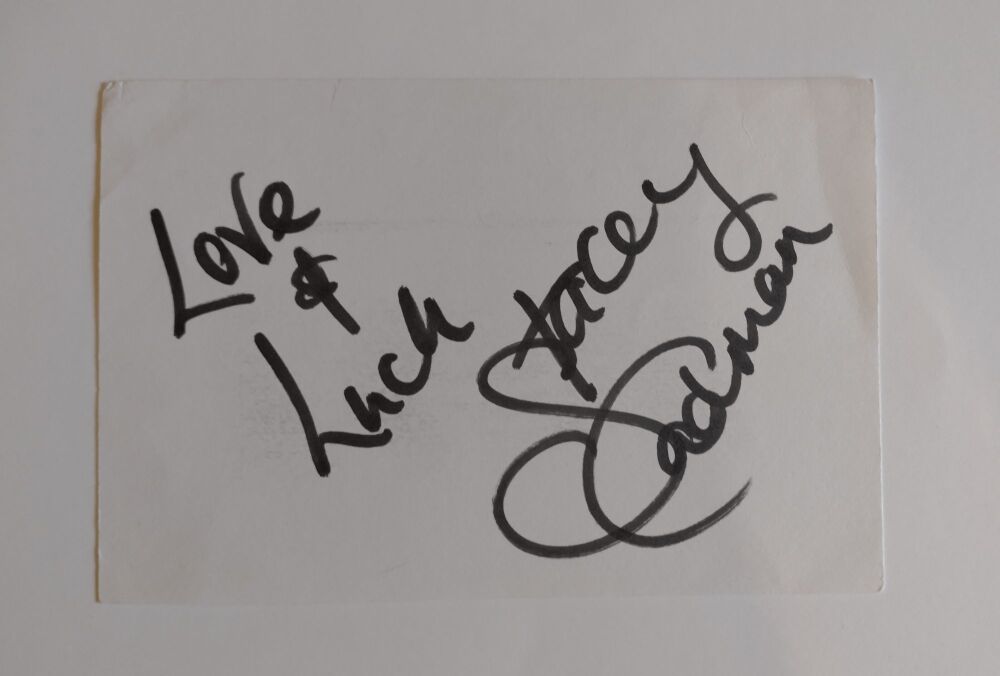 Stacey Cadman autograph (hand-signed card)