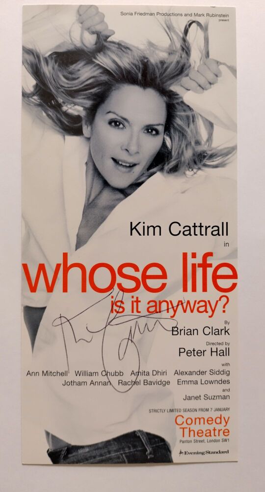 Kim Cattrall autograph (hand-signed theatre flyer)