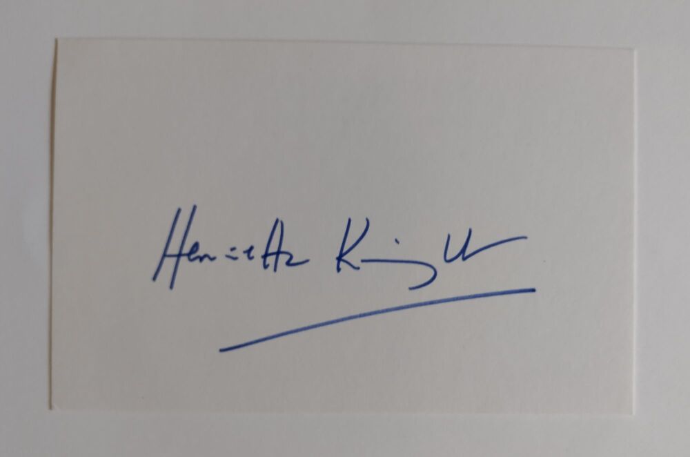 Henrietta Knight autograph (hand-signed card)