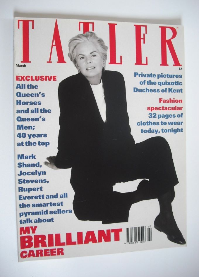 Tatler magazine - March 1992 - The Duchess Of Kent cover