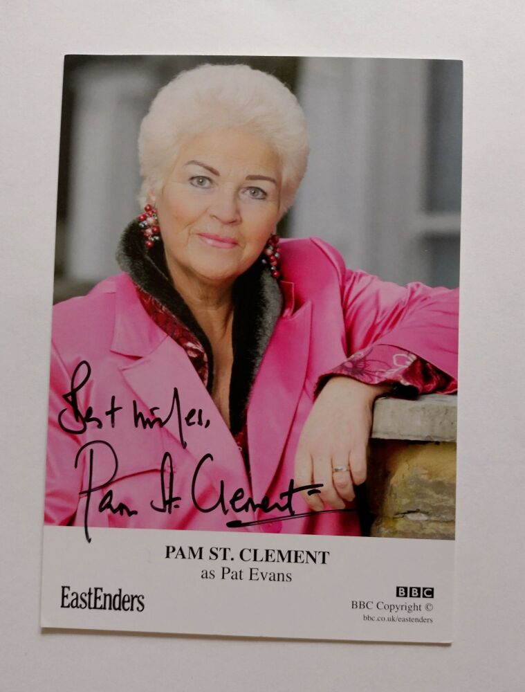 Pam St Clement autograph (hand-signed EastEnders cast card)