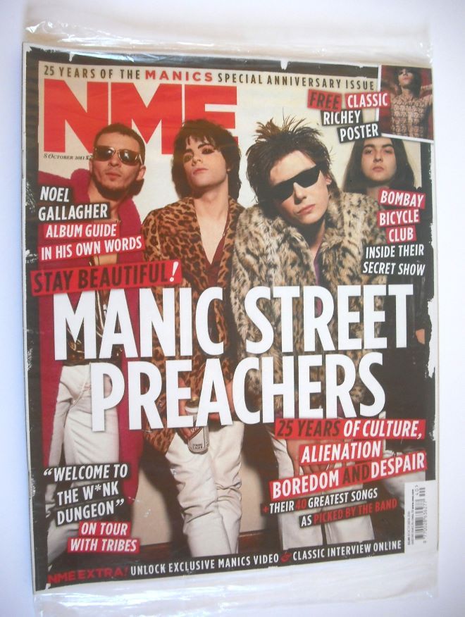 <!--2011-10-08-->NME magazine - Manic Street Preachers cover (8 October 201