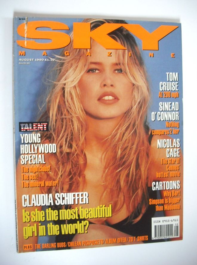Sky magazine - Claudia Schiffer cover (August 1990)
