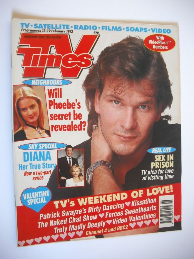 TV Times magazine - Patrick Swayze cover (13-19 February 1993)