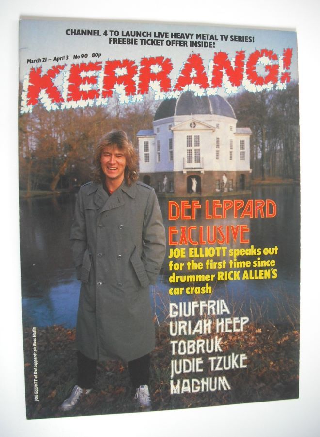 Kerrang magazine - Joe Elliott cover (21 March - 3 April 1985 - Issue 90)