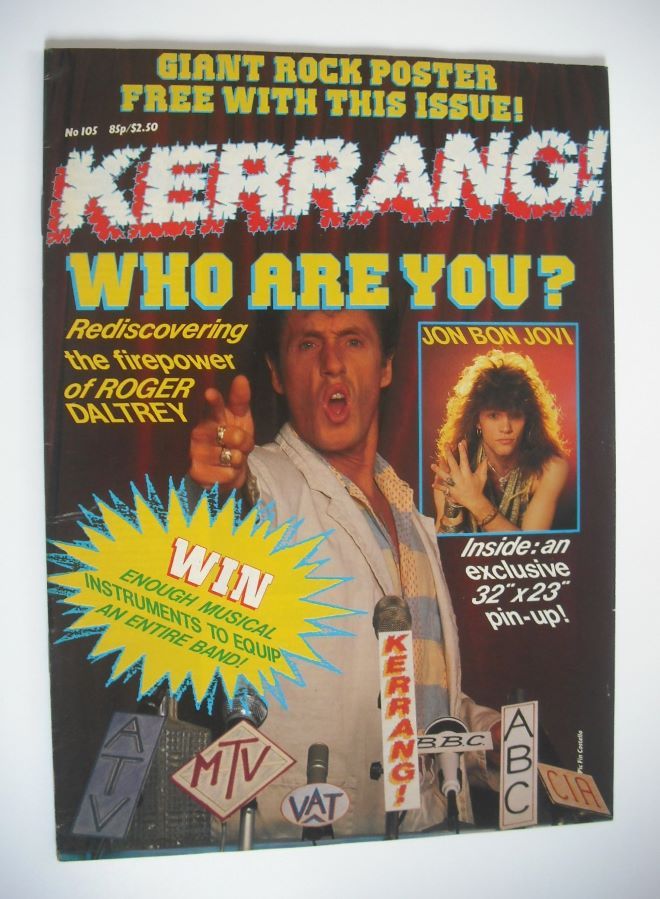 Kerrang magazine - Roger Daltrey cover (17-30 October 1985 - Issue 105)
