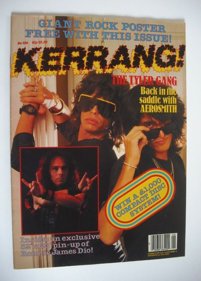 Kerrang magazine - Aerosmith cover (31 October - 13 November 1985 - Issue 106)