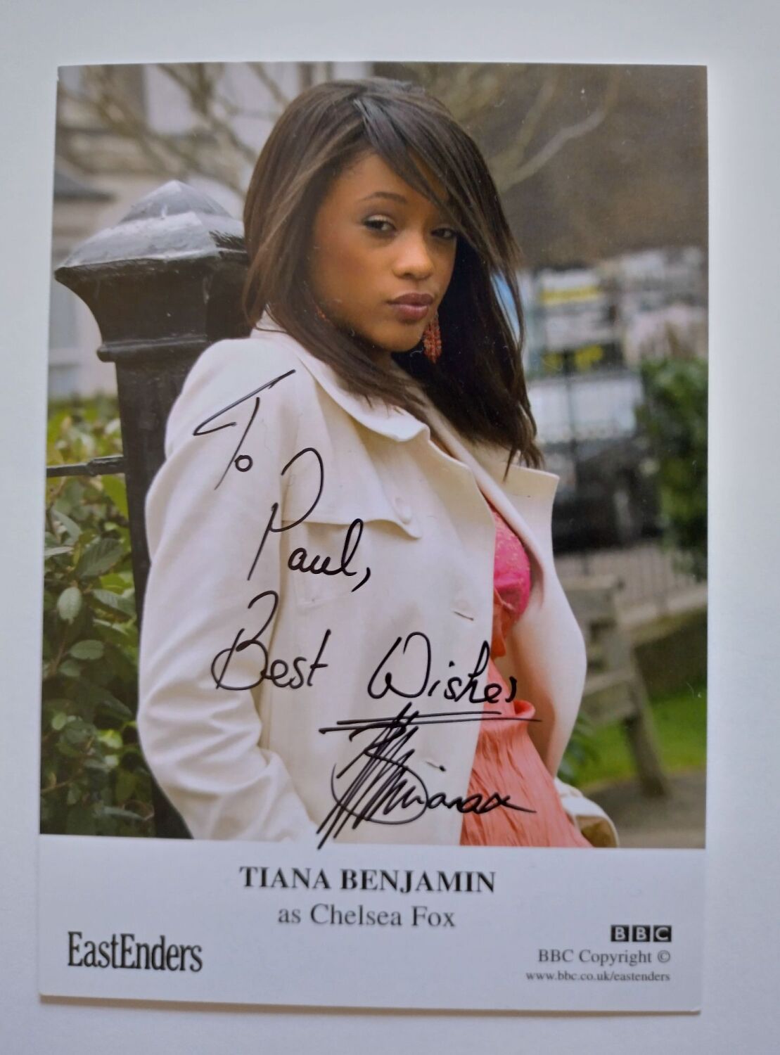 Tiana Benjamin autograph (hand-signed EastEnders cast card)