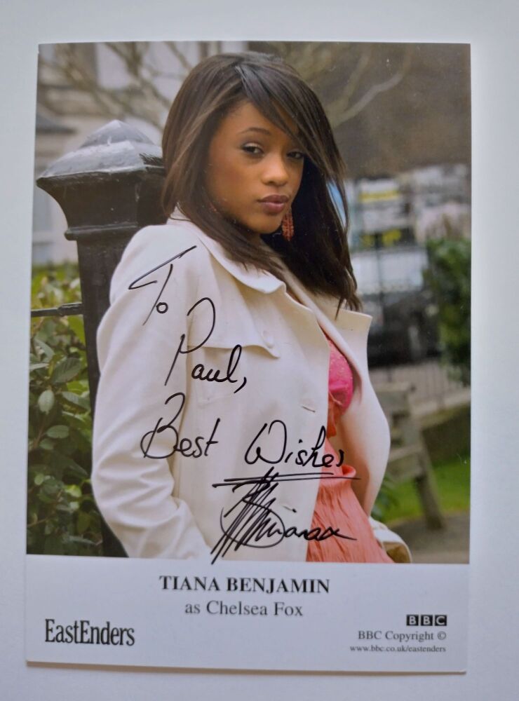 Tiana Benjamin autograph (hand-signed EastEnders cast card)