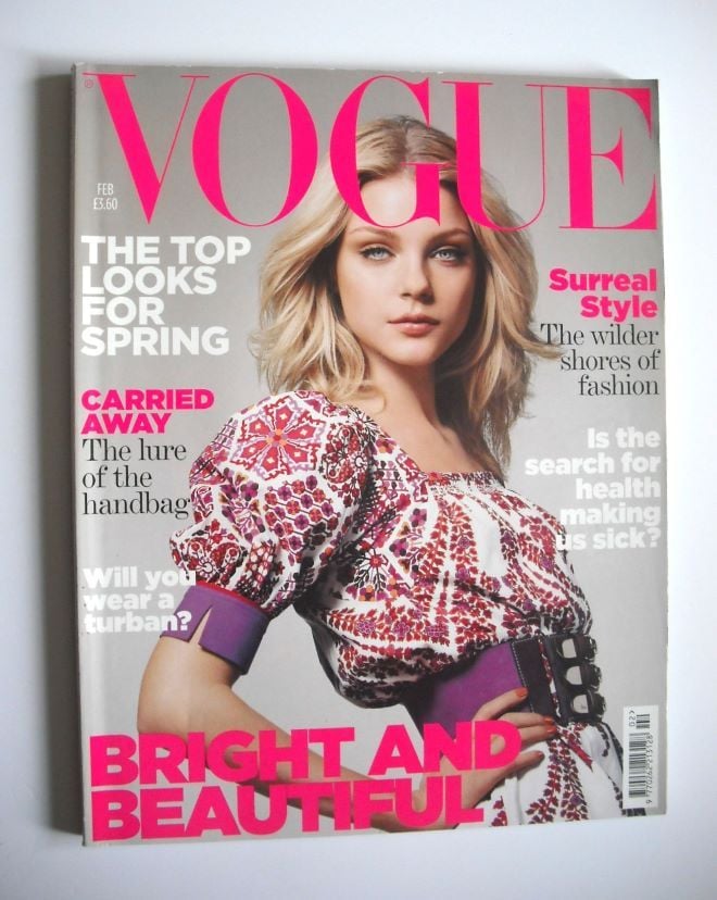 British Vogue magazine - February 2007 - Jessica Stam cover