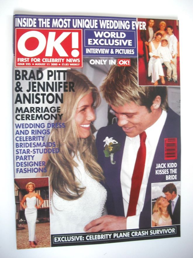 OK! magazine - Brad Pitt and Jennifer Aniston wedding cover (11 August 2000 - Issue 225)